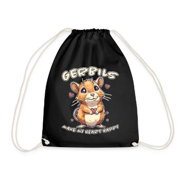 Gerbille disant rat de course drôle gerbille cadeau - Sac de sport léger - noir - Devant