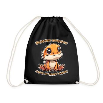 Bearded Dragon Saying Fun Funny Bearded Dragon Gift - Drawstring Bag - black - Front