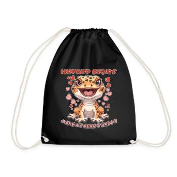 Leopardgecko Spruch Lustiges Leopardgecko Geschenk - Turnbeutel - Schwarz - Vorne