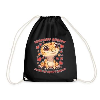 Leopardgecko Spruch Lustiges Leopardgecko Geschenk - Turnbeutel - Schwarz - Vorne