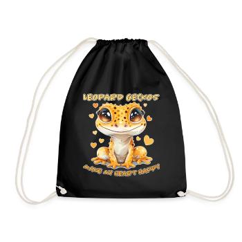 Gecko léopard disant drôle Gecko léopard cadeau - Sac de sport léger - noir - Devant