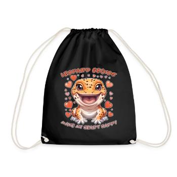 Leopard Gecko Saying Funny Leopard Gecko Gift - Drawstring Bag - black - Front
