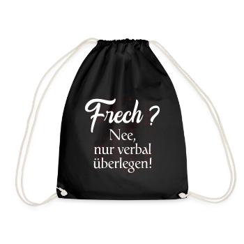 Impudent? No, only verbally superior! Gift shirt - Drawstring Bag - black - Front