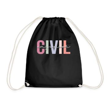 Civil engineering - Drawstring Bag - black - Front