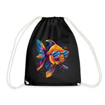 Poissons Rouges Poissons Lunettes de Soleil Popart - Sac de sport léger - noir - Devant