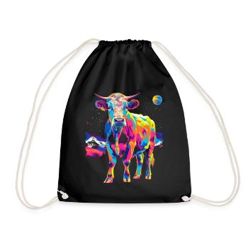 Hereford Cattle Breeder Popart - Drawstring Bag - black - Front