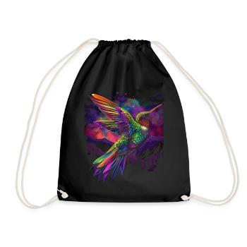 Kolibri Vogel Popart - Turnbeutel - Schwarz - Vorne