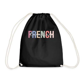 French Teacher Lessons - Drawstring Bag - black - Front