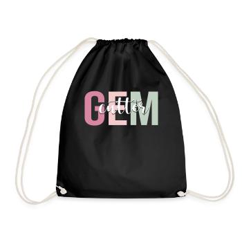 Gemstone Cutter Cutting - Drawstring Bag - black - Front