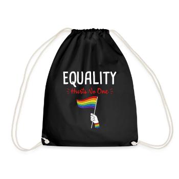 LGBT Equality Hurts No One Rainbow Gay Pride LGBTQ - Drawstring Bag - black - Front