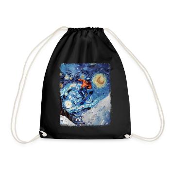 Snowboard Snowboard Snowboarder Nuit étoilée Ma - Sac de sport léger - noir - Devant