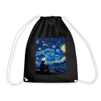 Stargazing Stargazer Astronomy Starry Night Painter - Drawstring Bag - black - Front