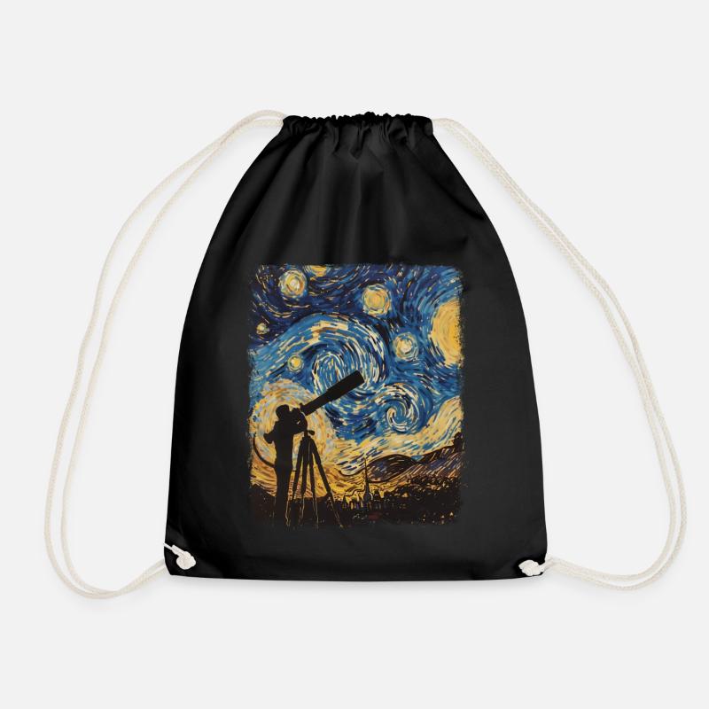 Observation des étoiles Astronome Astronomie Peintre de nuit étoilée - Sac de sport léger - noir