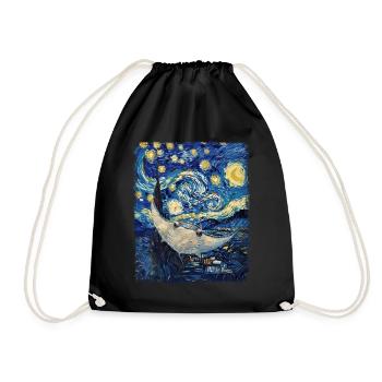Stingray Manta Ray Peinture Nuit étoilée - Sac de sport léger - noir - Devant