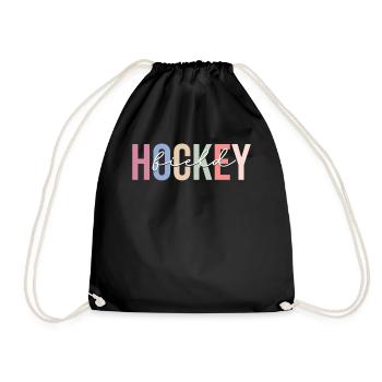Field hockey player Team coach - Drawstring Bag - black - Front