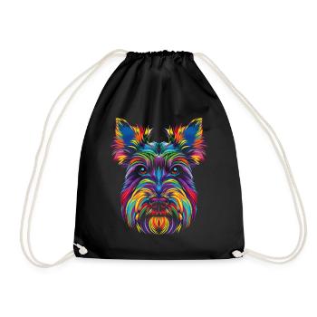 Scottish Terrier Chien Popart - Sac de sport léger - noir - Devant