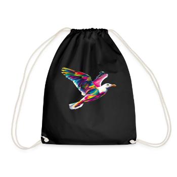 Mouette Mouette Oiseau de mer Popart - Sac de sport léger - noir - Devant