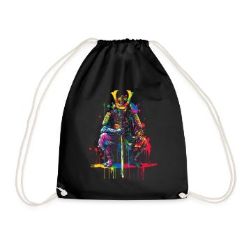 Samurai Warrior Bushido Japanese Pop Art - Drawstring Bag - black - Front