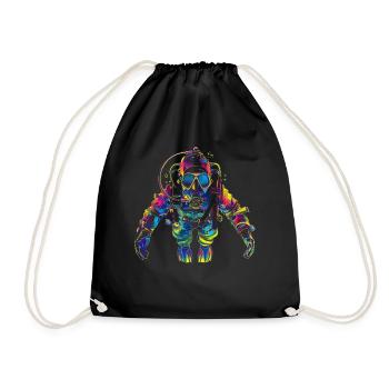 Sporttauchen Taucher Popart - Turnbeutel - Schwarz - Vorne