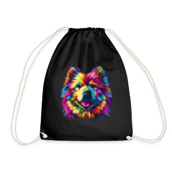 Samoyed Dog Popart - Drawstring Bag - black - Front