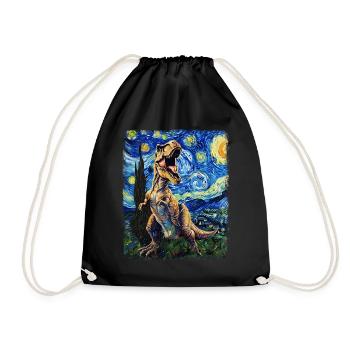 T-Rex Dinosaure Tyrannosaure Rex Nuit étoilée G - Sac de sport léger - noir - Devant