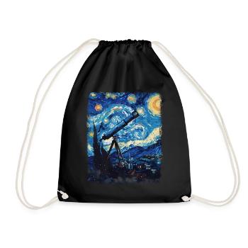 télescope astronomie système solaire nuit étoilée mâle - Sac de sport léger - noir - Devant