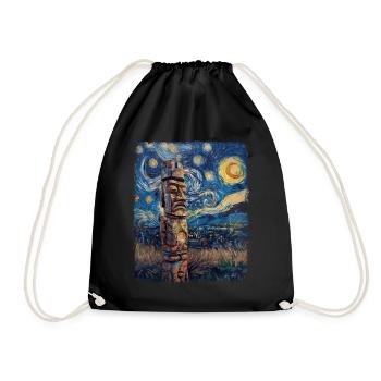 Tiki Luau Hawaïen Hawaïen Tiki Masque Nuit étoilée - Sac de sport léger - noir - Devant