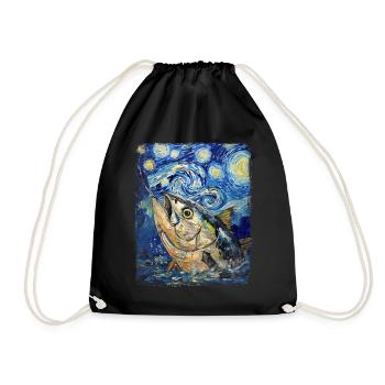 Pêche au thon thon rouge Nuit étoilée - Sac de sport léger - noir - Devant