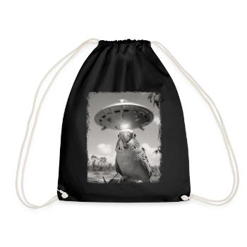 Perruche Budgie OVNI Alien Alien - Sac de sport léger - noir - Devant