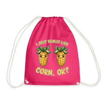 Maiskolben Spruch Mais Lustige Maiskolben Geschenk - Turnbeutel - Fuchsia - Vorne