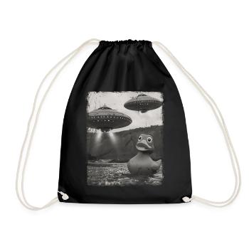 Rubber Duck Duckie UFO Alien Außerirdischer Selfie - Drawstring Bag - black - Front