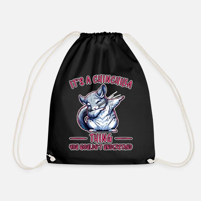 Dabbing Chinchilla Spruch Witz Chinchilla Geschenk - Turnbeutel - Schwarz