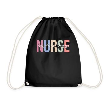 Nephrologie-Krankenschwester Nierendialyse-Kranken - Turnbeutel - Schwarz - Vorne