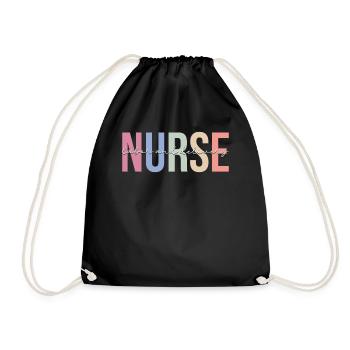 Labor und Entbindung Krankenschwester L & D Kranke - Turnbeutel - Schwarz - Vorne