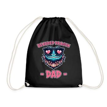 Dragon barbu disant papa drôle dragon barbu cadeau - Sac de sport léger - noir - Devant