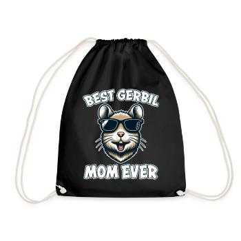 Gerbil Spruch Gerbil Mom Lustige Rennmaus Geschenk - Turnbeutel - Schwarz - Vorne