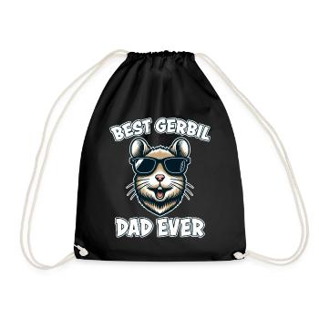 Gerbil Spruch Gerbil Dad Lustige Rennmaus Geschenk - Turnbeutel - Schwarz - Vorne