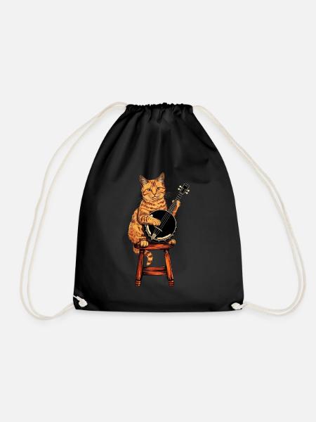 Chat abyssin Joueur de banjo bluegrass - Sac de sport léger - noir