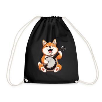 Akita Dog Joueur de banjo bluegrass - Sac de sport léger - noir - Devant