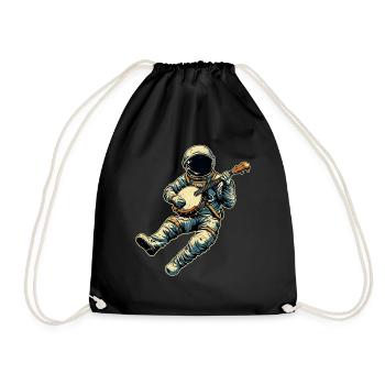 Astronaut Weltraum Bluegrass Banjo Spieler - Turnbeutel - Schwarz - Vorne