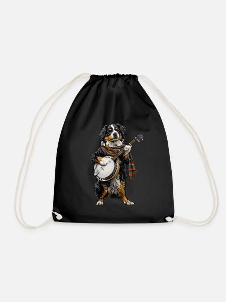 Australian Shepherd Dog Bluegrass Banjo Spieler - Turnbeutel - Schwarz