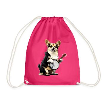 Pembroke Corgi Chien Joueur de Banjo Bluegrass - Sac de sport léger - fuchsia - Devant