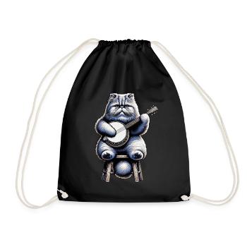 Chat persan Joueur de banjo bluegrass - Sac de sport léger - noir - Devant