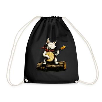 Bullterrier Hund Bluegrass Banjo Spieler - Turnbeutel - Schwarz - Vorne