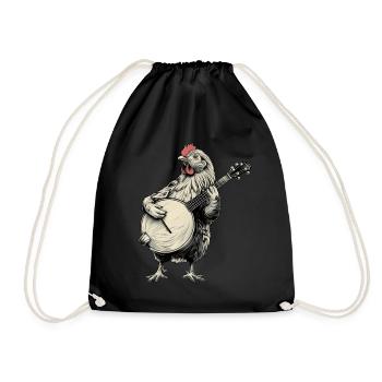 Hühnerzucht Landwirt Bluegrass-Banjo-Spieler - Turnbeutel - Schwarz - Vorne