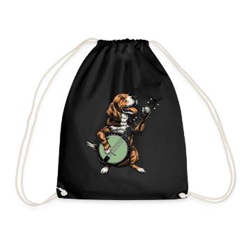 Coonhound Dog Joueur de banjo bluegrass - Sac de sport léger - noir - Devant