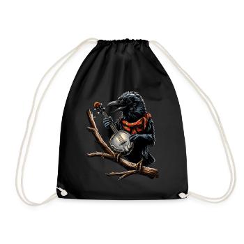 Crow Raven Joueur de banjo bluegrass - Sac de sport léger - noir - Devant