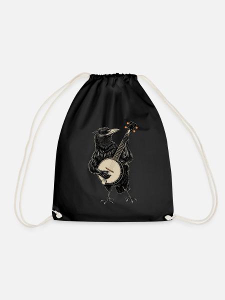 Crow Raven Bluegrass Banjo Spieler - Turnbeutel - Schwarz