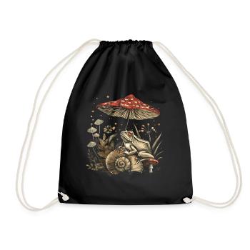Cottagecore Esthétique Grenouille Coquille Champignon Witchy F - Sac de sport léger - noir - Devant