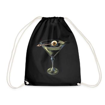 Weirdcore Ästhetischer Augapfel Cocktail Strangeco - Turnbeutel - Schwarz - Vorne